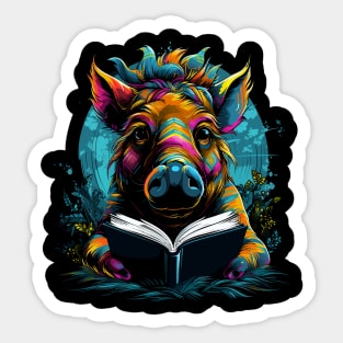 Warthog Reads Book Sticker